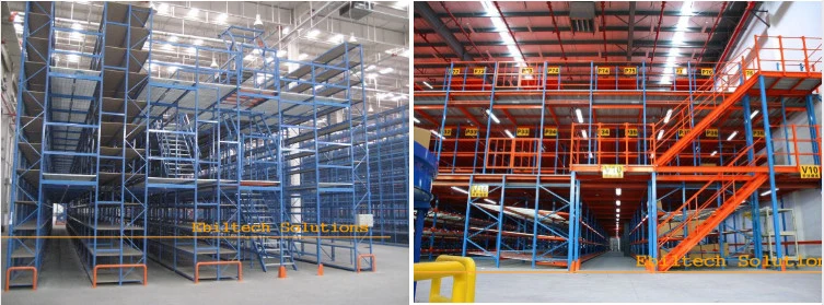 Steel Multi-Tiers Mezzanine Rack / Shelving for Factory / Warehouse Storage