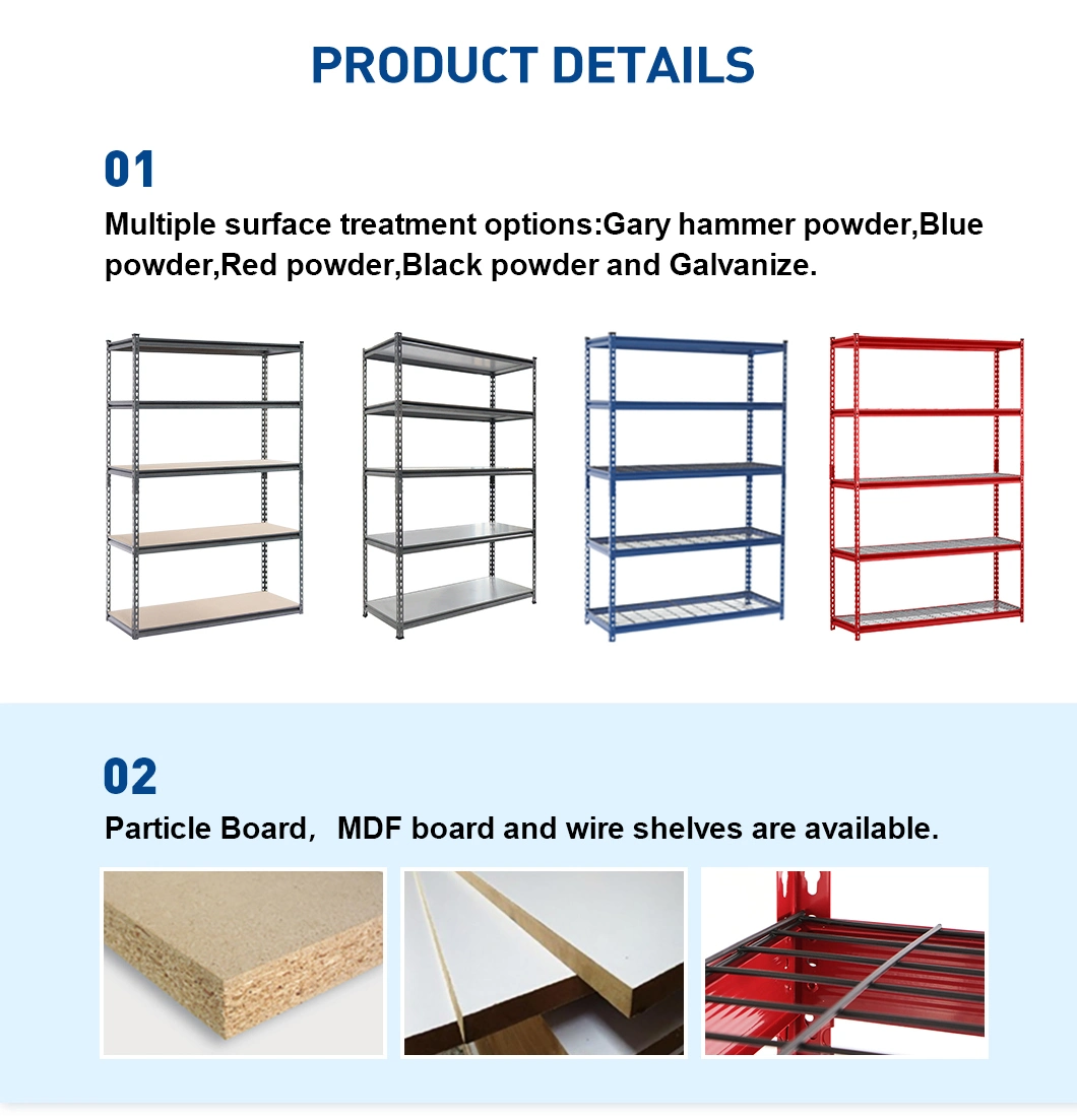 Light Duty Boltless Steel Shelving Racking System Rivet 5 Layer Shelving for Storage