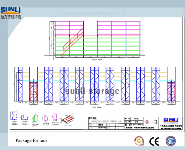 Q235B Customized Rack Supported Floor Warehouse Mezzanine